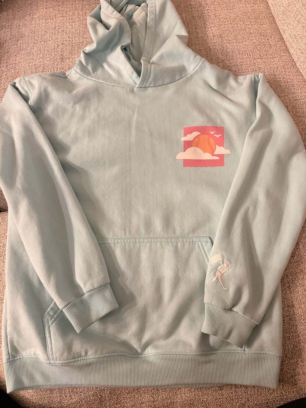 Baseballism Hoodie Size L Light Blue For Love Of The Game